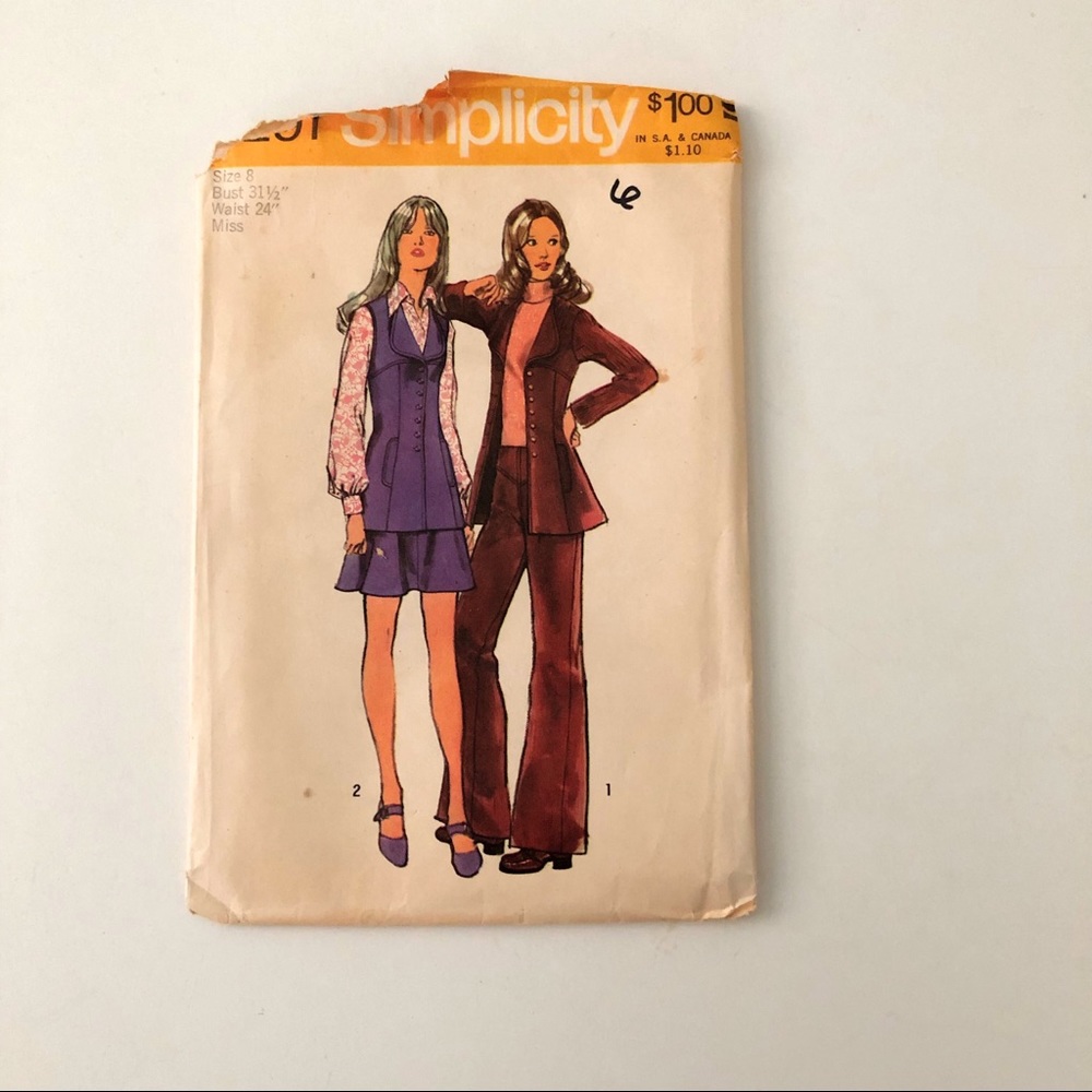 Misses Sz 8 Simplicity Pattern 5291